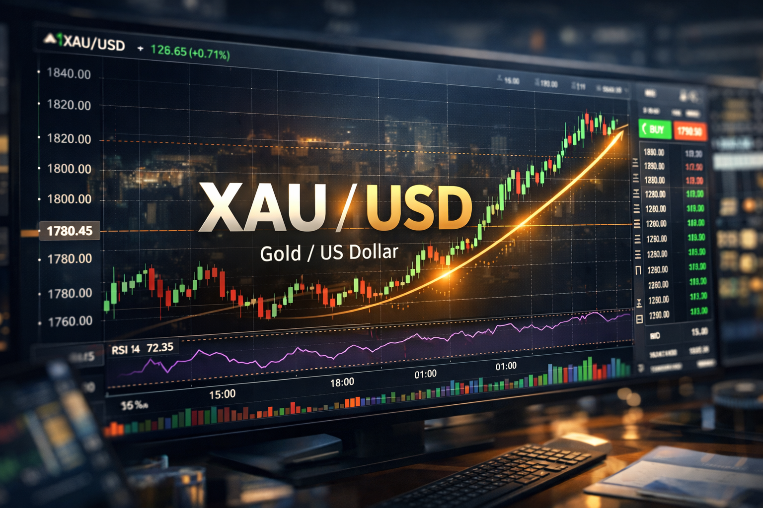 Gráfico de Trading de Ouro